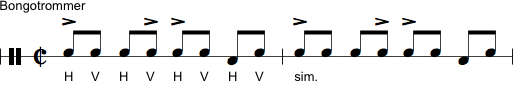 Notation af bongotrommer