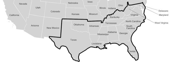 Sydstaterne i USA.